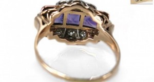 Art-Deco-Ring mit Aquamarin Stein und Diamanten CU ZERTIFIKAT Rabatt