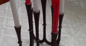 Dänischer Kerzenhalter aus Gusseisen, original
