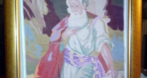 Christlicher Wandteppich der Prophet Moses und die 10 Gebote