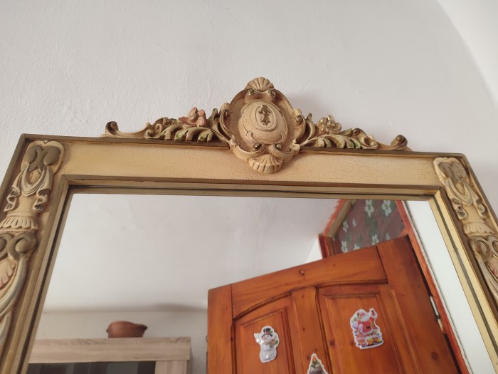 Vintage antiker venezianischer Spiegel aus Massivholz