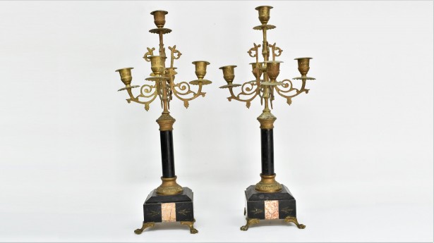 Set 2 Bronze Kerzenhalter und Onix 018146