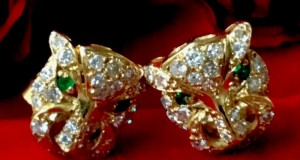 LUXUS DESIGN Ohrringe aus 18 Karat Gold mit Smaragd und Diamanten