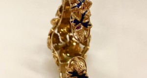 18 Karat antikes einzigartiges emailliertes Goldarmband