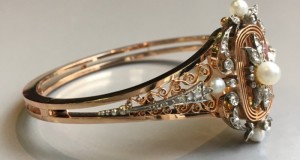 einzigartiges Armband aus Gold, Perlen und Diamanten, Sek. 19