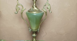 Antike Ölgaslampen, 19. Jahrhundert, Napoleon III, Onyx, Bronze